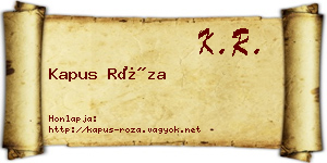 Kapus Róza névjegykártya