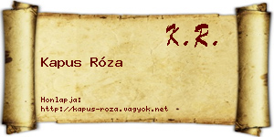 Kapus Róza névjegykártya